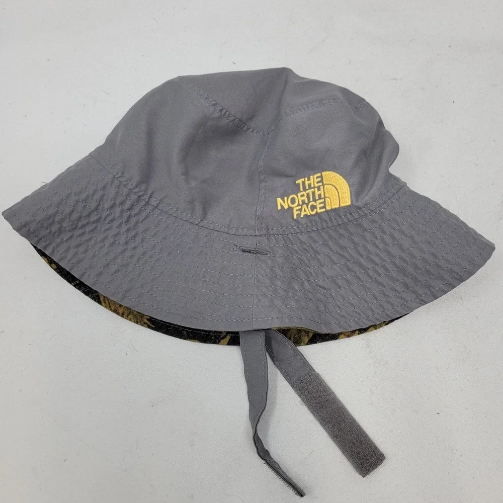 The‎ North Face Bucket Hat Boys One Size Gray Reversible UPF 50 Camo Outdoor Sun